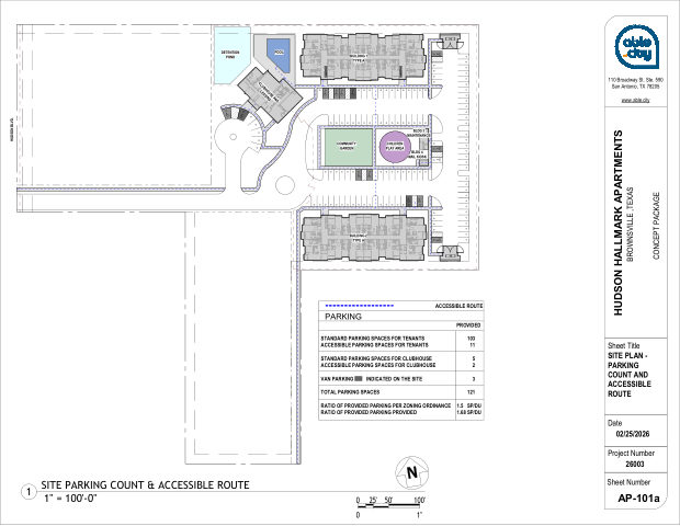 Site parking & accessible route, sheet AP-101a