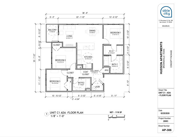 Unit C1 — accessible, sheet AP-306